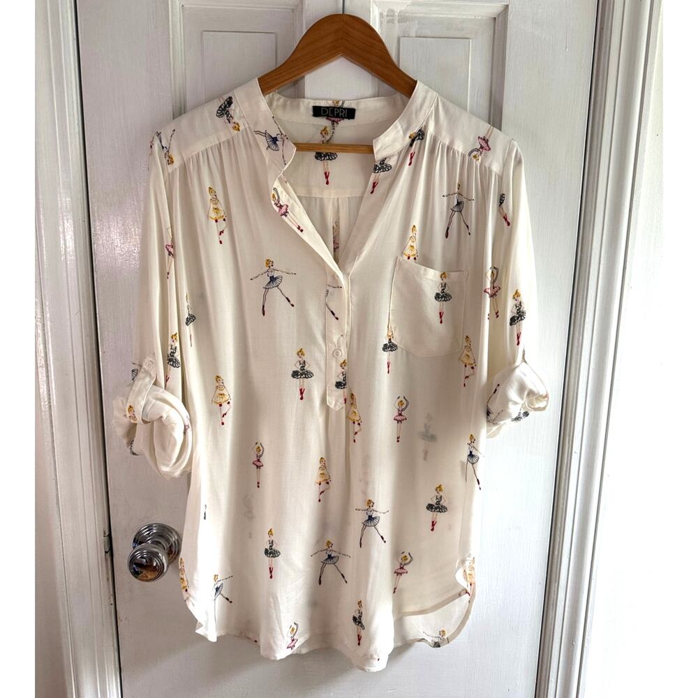 Vintage Depri White Ballerina Button Down Size Large